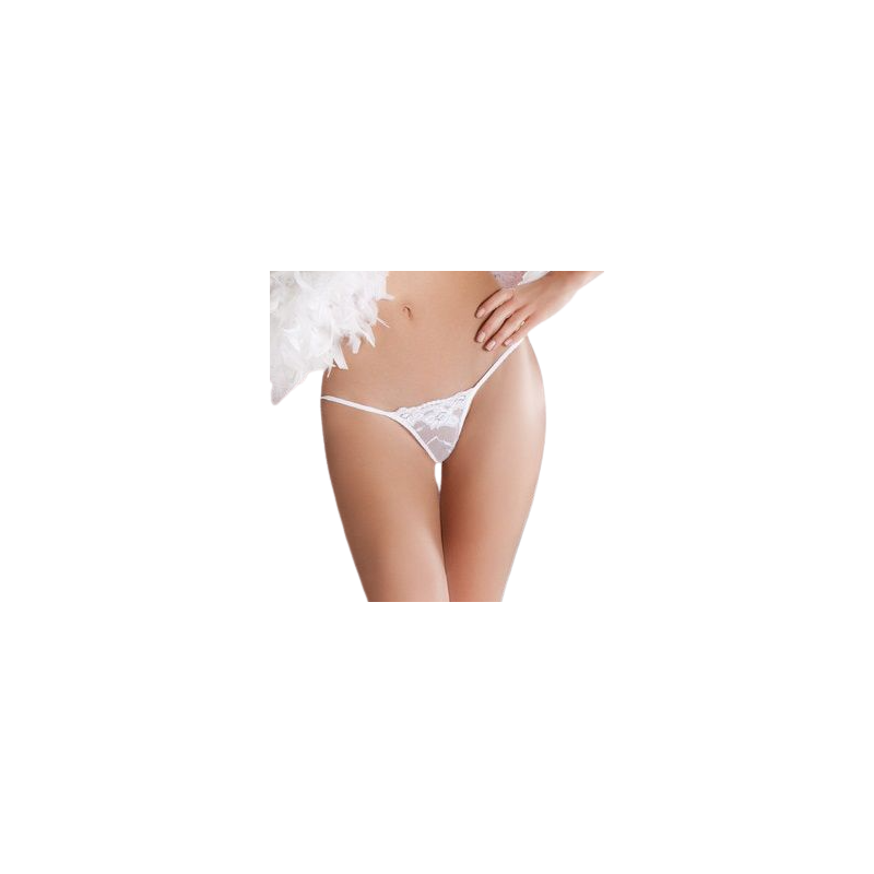 Passion - Micro String Blanc Taille Unique Avec Dentelle