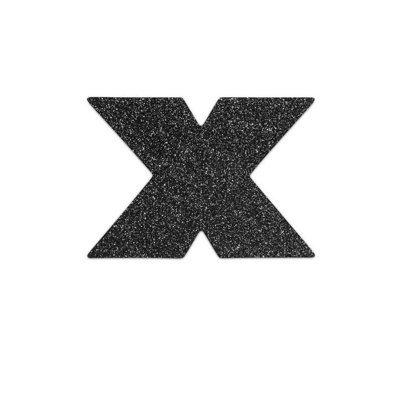 Bijoux - Indiscrets Flash Cross Nipple Caps Noir